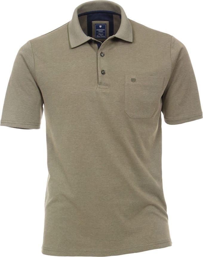 Redmond regular fit poloshirt - olijfgroen melange