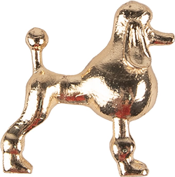 Clayre & Eef Deurknop Hond Poedel 5x4x5 cm Goudkleurig Metaal