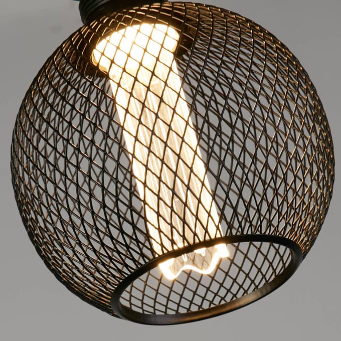 Searchlight LED Deco Bol Draad E27 4,5W 2.700K zwart Mesh