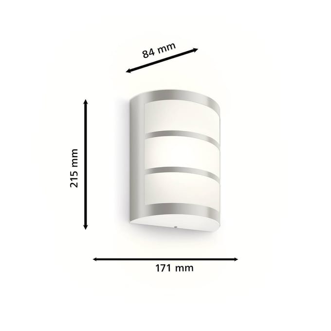 Philips Python wandlamp - Ultra Efficient - RVS - 3,8W