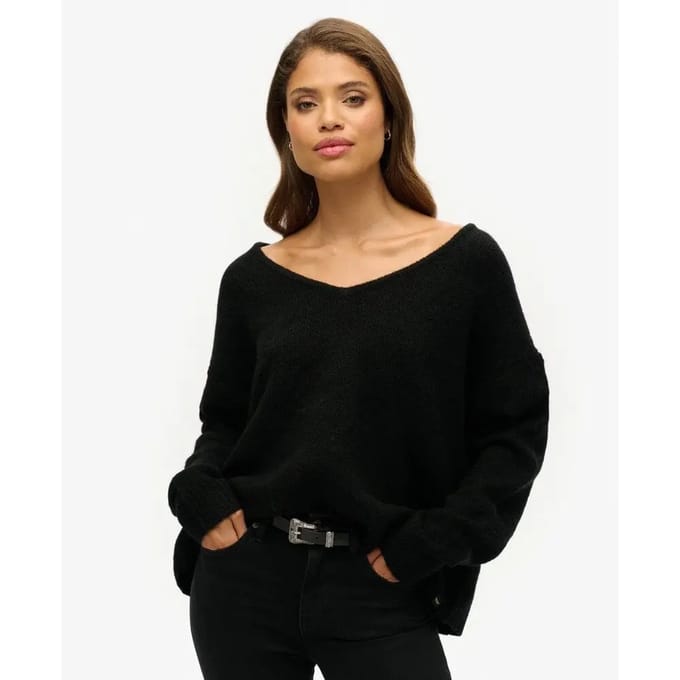 Superdry - Oversized trui met V-hals - Dames - Sweaters