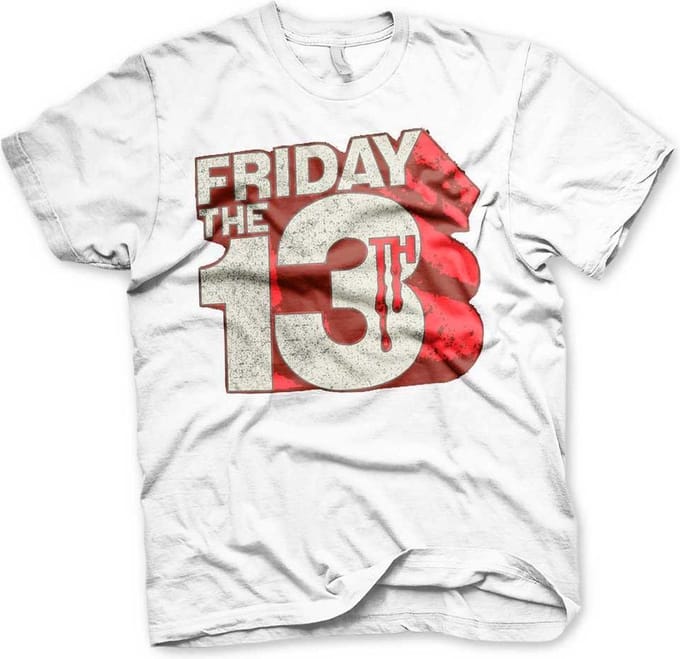 Friday The 13th Heren Tshirt -S- Block Logo Wit