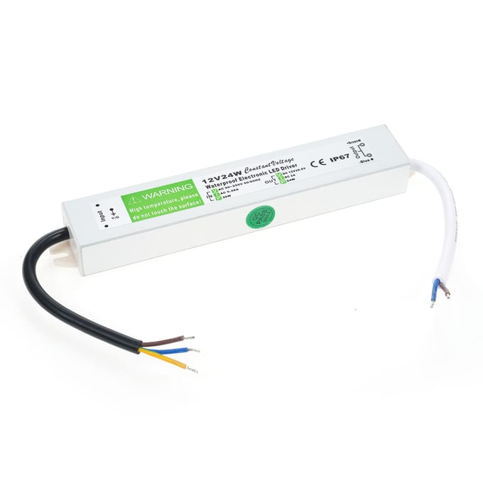 LED Driver Waterdichte IP67 Schakelvoeding Transformator Adapter AC 90V-250V naar DC 12V 50W Laag 12V 24W zilver