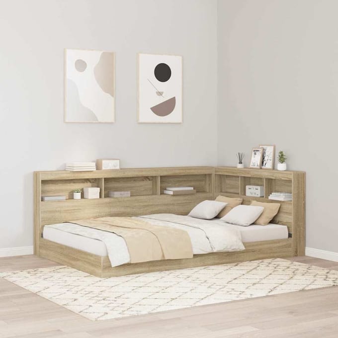 vidaXL - Opberghoofdbord - Sonoma - Eik - 120 - cm - Bewerkt - hout