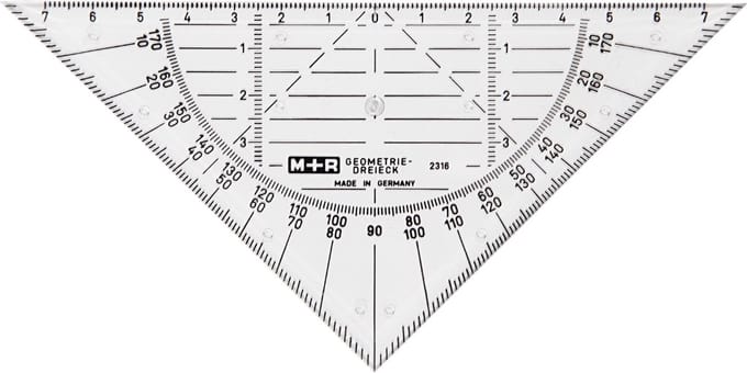 Geodriehoek, B: 16 cm, 1 stuk