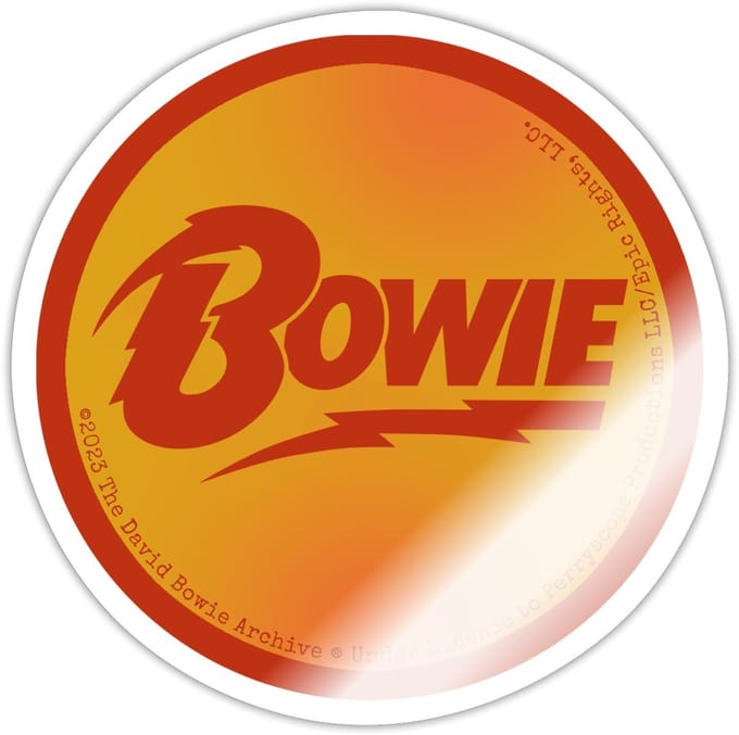 David Bowie Rode Letters Met Bliksem Sticker maat S (10 x 10 cm)