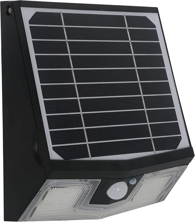 Zonnepaneel Wandlamp met Bewegingssensor Zwart IP65 Helder Licht