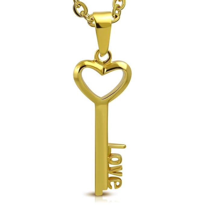 Montebello Ketting Avin G - 316L Staal - Love Sleutel - 38x15mm - 45cm
