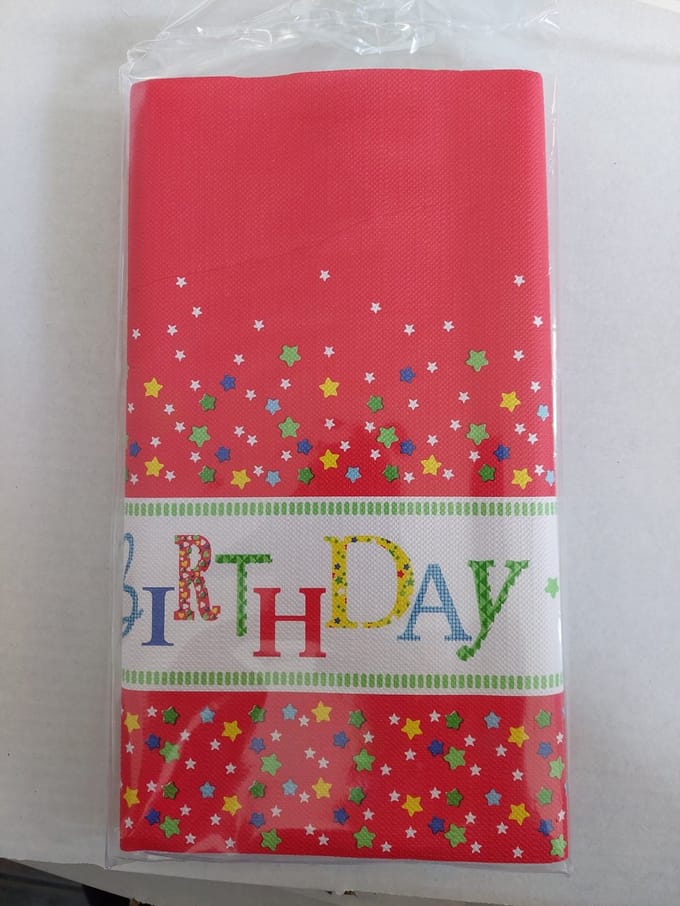 15xTafelkleed, papier 120 cm x 180 cm Happy Birthday