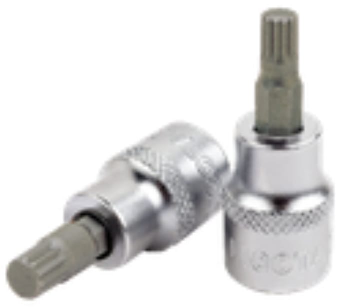 1/2" Vielzahn Dop M5, Kort, CrV Staal