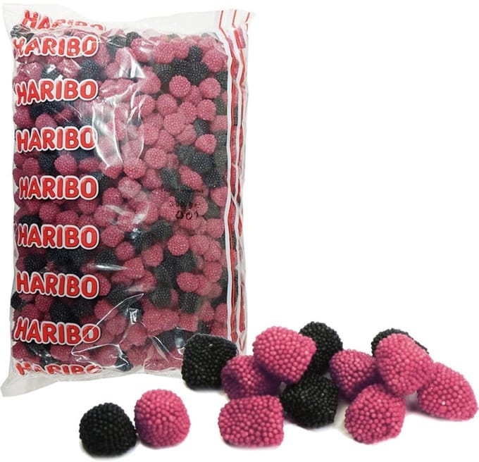 Haribo Berries - snoep frambozen en bramen smaak - 3kg zak