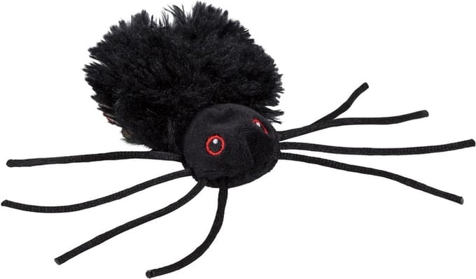 Pluche zwarte spin knuffel - 13 cm - spinnen - decoratie/speelgoed - Halloween