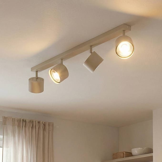 Argon Plafondspot Chloe, crème, 4-lamps, verstelbaar