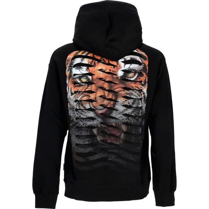 Heren Ribs Tiger Hoodie Zwart