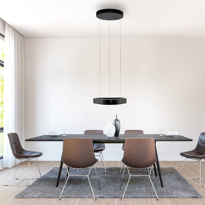 Paul Neuhaus LED hanglamp Q-Stretto, zwart, 40,8 cm