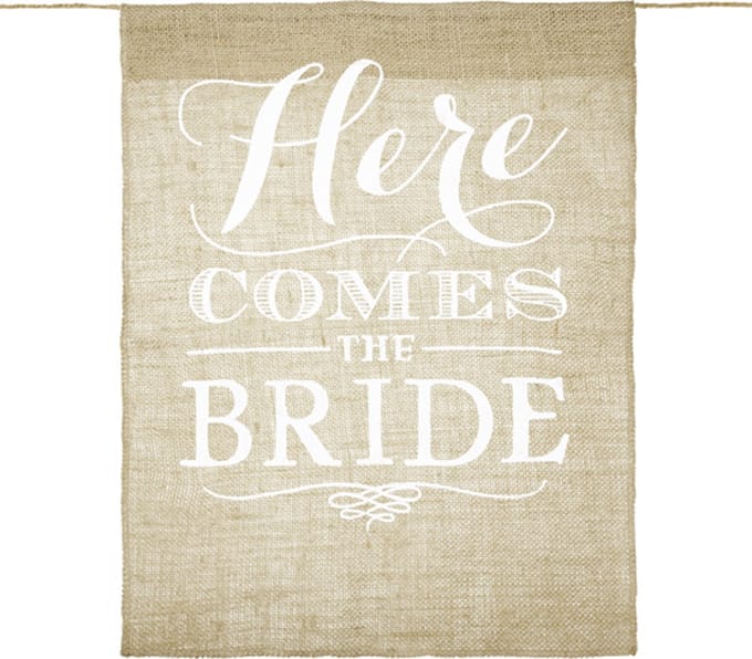 Ceremoniebordje - Here comes the bride, 41x51cm | Bruiloft | Ceremonie
