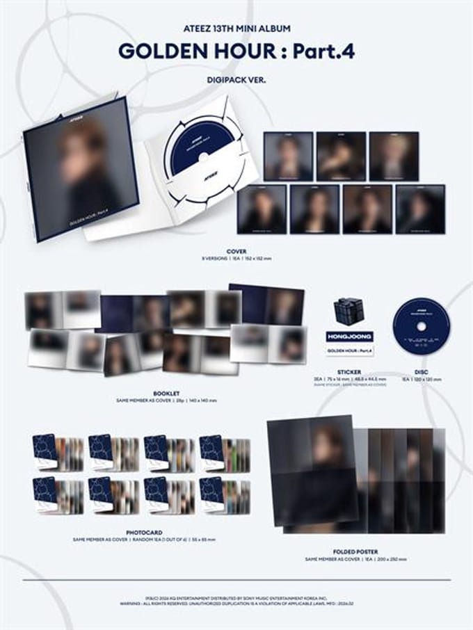 ATEEZ – 13ème Mini-Album [GOLDEN HOUR : Part.4] Version DIGIPACK 8 IN SET