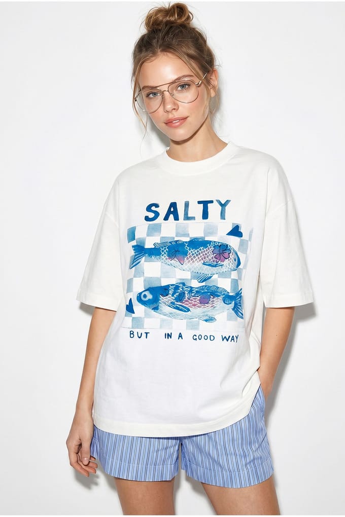 Oversized Geprinte Crew Neck T-shirt