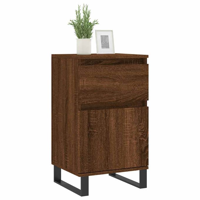 vidaXL - Dressoirs - 2 - st - 40x35x70 - cm - bewerkt - hout - bruin - eikenkleur