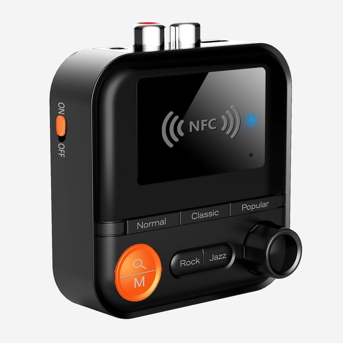 longziming-Bluetooth Audio Adapter - Bluetooth Transmitter - Bluetooth Receiver - 1 stuk - Bluetooth 5.2 - NFC - TF-kaart - 3,5mm & RCA uitgang - 100dB SNR - Voor auto, speaker en thuisbioscoop