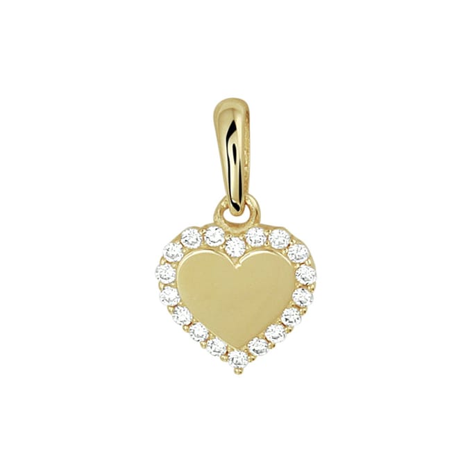 The Jewelry Collection Hanger Hart Zirkonia - Goud