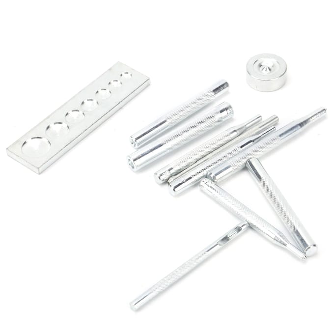 Drukknoop Installatiegereedschap Handpers Matrijs Ponsmachine Set DIY Leerbewerking white