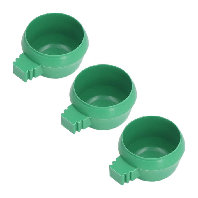 25 stuks Mini Vogel Papegaaien Voedsel Waterbak Inleg Installatie Rond Groen Papegaaien Kleine Voedsel Water blue