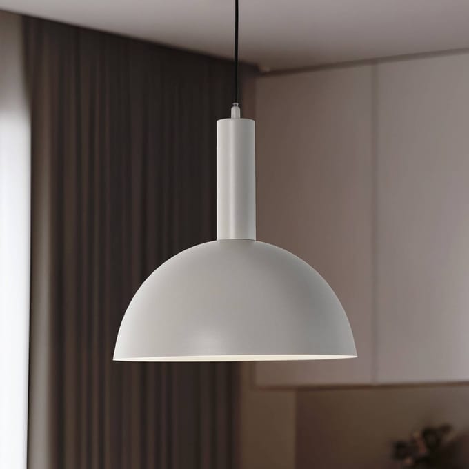SIGMA Hanglamp Vitrum cupola M, taupe, metaal, Ø 30 cm, E27