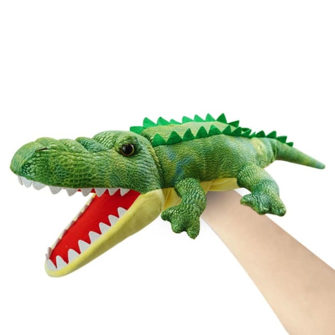 Schildpad Salamander Dier Handpop Kikker Krokodil Knuffeldier Pluche Handpop Hagedis Slang Gesimuleerde Verhalende Pop beige