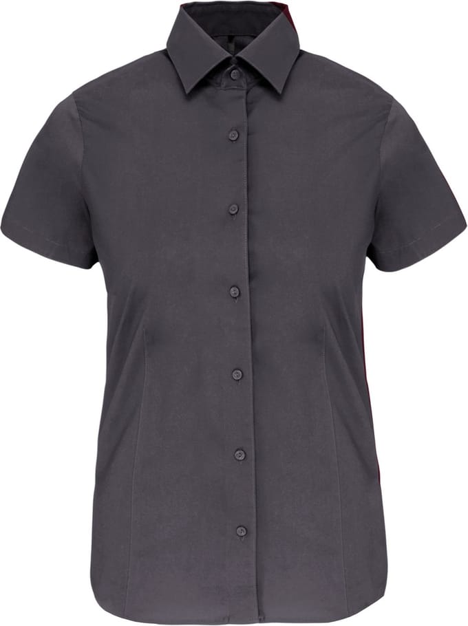 Kariban Dames stretch blouse korte mouwen K532 - Zinc - S