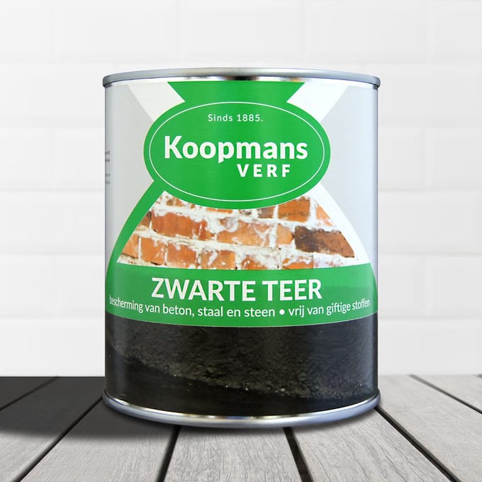 Koopmans Zwarte Teer - Beits - Dekkend - Terpentine basis - Zwart - 750ml