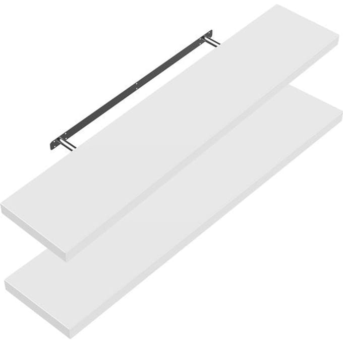 Casaria Wandplank – 2 St. 90 cm 15kg Belastbaar – Wit mat