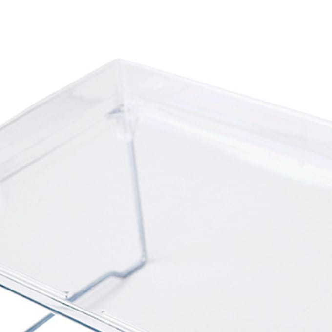 Étagère de rangement de bureau empilable, pliable, transparente, pour comptoir de cuisine et salle de bain white