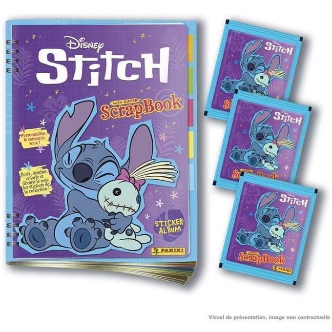 Asmodee stickerboek Stitch Super Scrapbook Starter Pack met stickers.