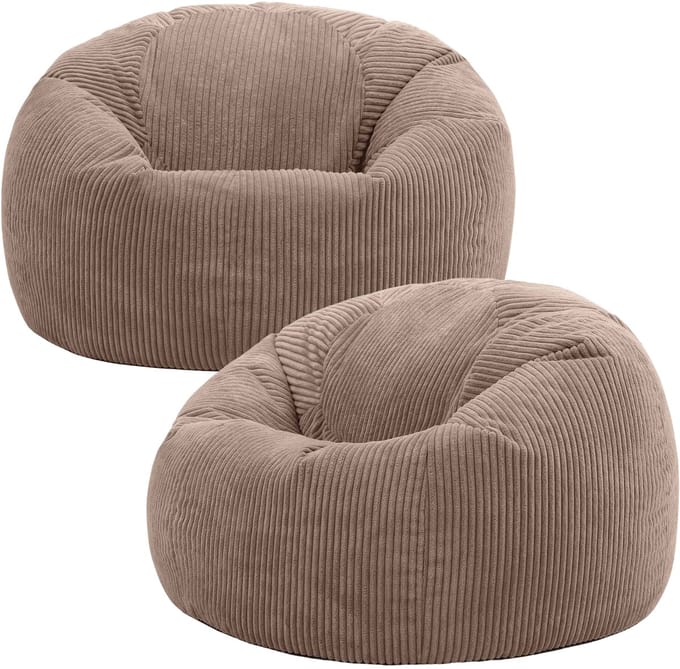 icon - Kingston Zitzak Fauteuil - Set van 2 - Ribfluweel - Mocha