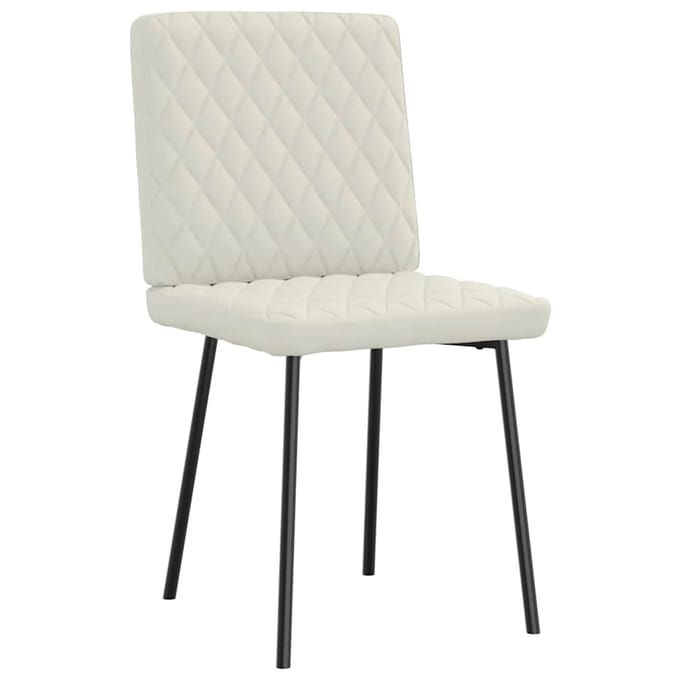 vidaXL Eetkamerstoelen 4 st fluweel crèmekleurig