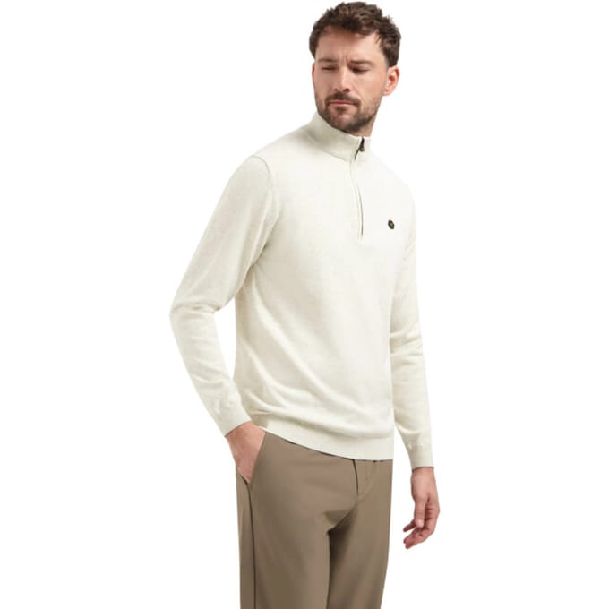 No Excess Pullover su collar half zip 2 colou kit melange