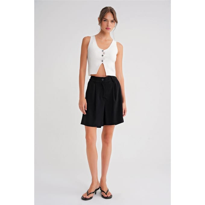 Hoge Taille Geknoopte Zak Shorts