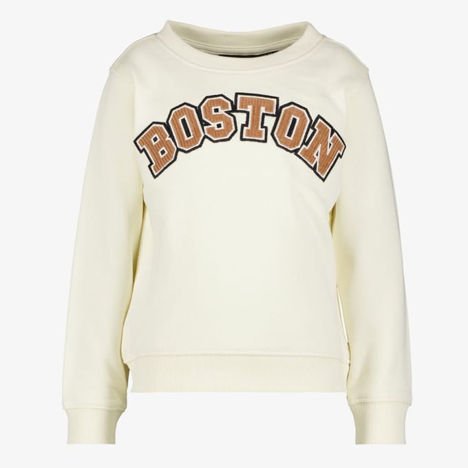 Unsigned jongens sweater met tekstopdruk beige - Maat 92