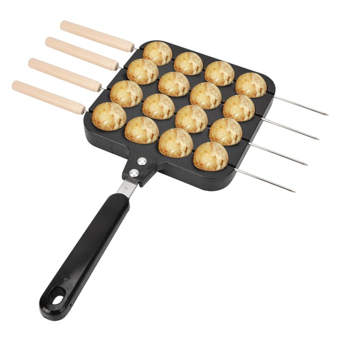 Plaque de cuisson antiadhésive Takoyaki Grill, plateau de moule de cuisson black