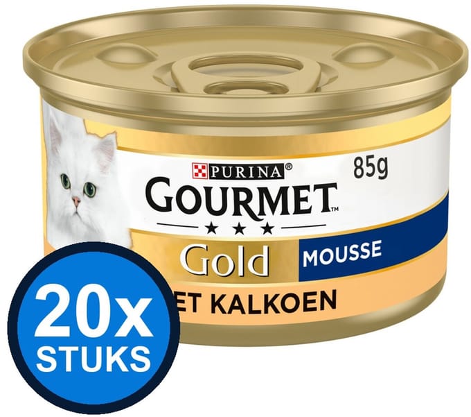 20x Gourmet - Gold Mousse Kalkoen - Kattenvoer Natvoer - 85 g