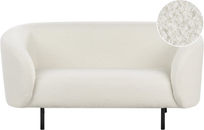 LOEN - Tweezitsbank - Wit/Zwart - Bouclé
