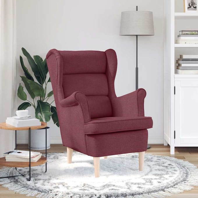 vidaXL - Fauteuil - 74x84x100 - cm - stof - wijnrood