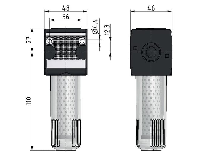 Geactiveerd Koolstoffilter G1/4'' 380l/min Semi-Auto Polycarbonaat Multifix 1