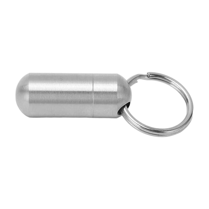 Draagbare Medicijnfles Roestvrij Staal Waterdicht Kleine Capsule Etui Opbergcontainer met white
