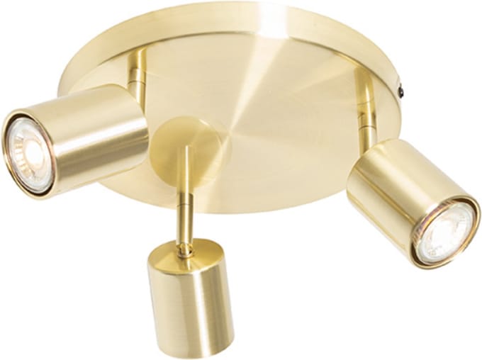 QAZQA java - Moderne Plafondspot | Spotje | Opbouwspot - 3 lichts - Ø 25 cm - Goud/messing - Woonkamer | Slaapkamer | Keuken