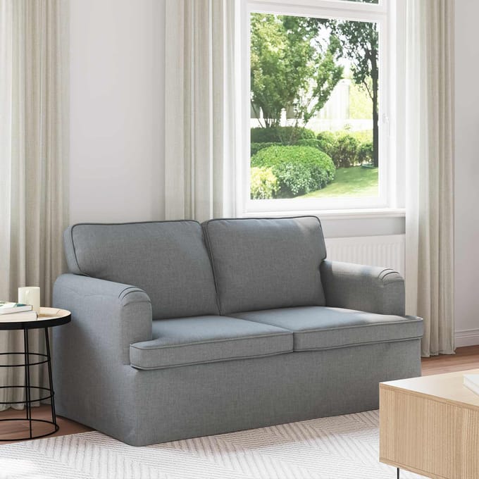 vidaXL - Bank - Lichtgrijs - 144 - x - 80 - x - 85 - cm - Stof