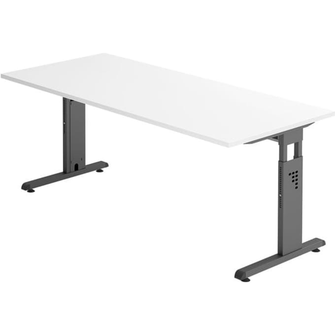 MEGA 19 G | Bureau - 180 x 80 Tafelhoogte I In hoogte verstelbaar Wit/Grafiet