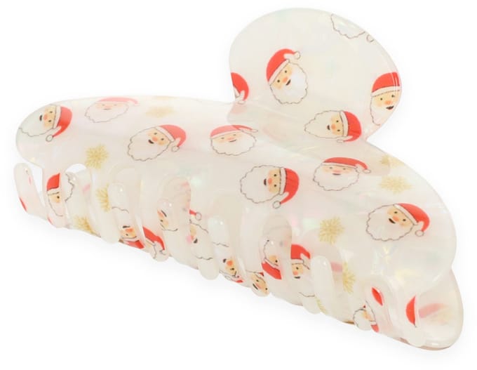 Lajetti - Witte Kerst Haarklem Santa en Snowflakes Acetaat