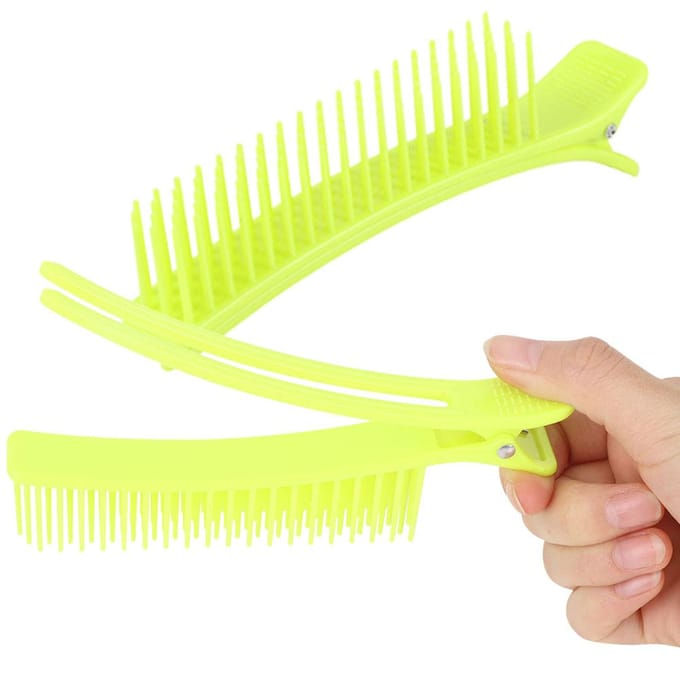 2 stuks Haarstyling Clip Afdeling Haarspeld Kappers Partition Haarklem Fluorescerende Kleur zwart